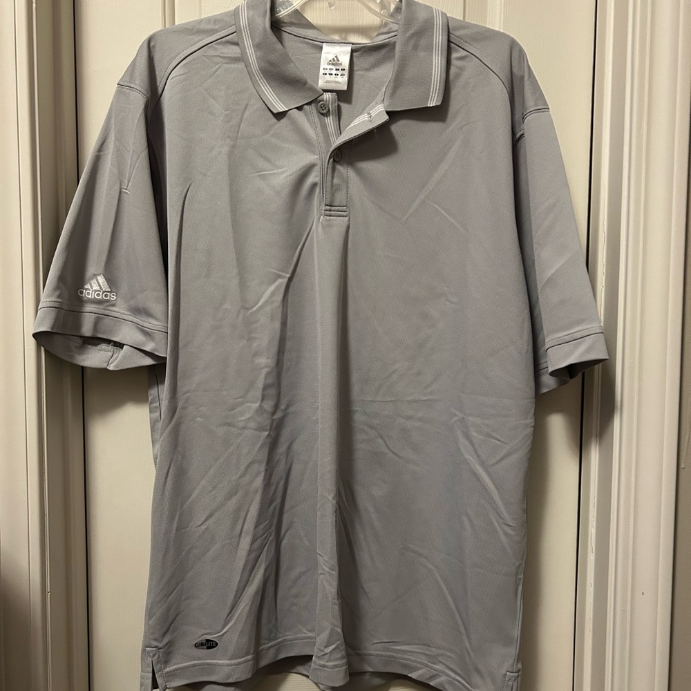 Adidas Men's Climalite Light Gray Polo Shirt L